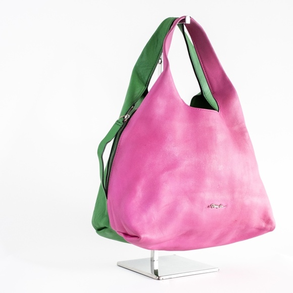 3.1 Phillip Lim Accessories Two-Toned Prism Tote Bag Pink Green $595 - Picture 5 of 15
